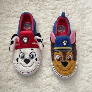 Paw Patrol Kids Plush Slip-On Sneakers in White, Red, Blue, Brown, Pink